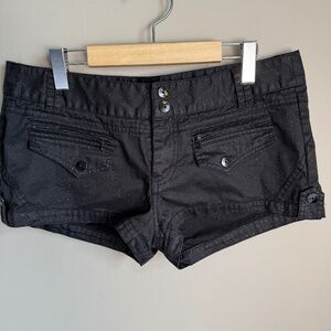 Zara trf Collection Women's Glitter Shortie Shorts Black 10 Summer Festival 1.5"